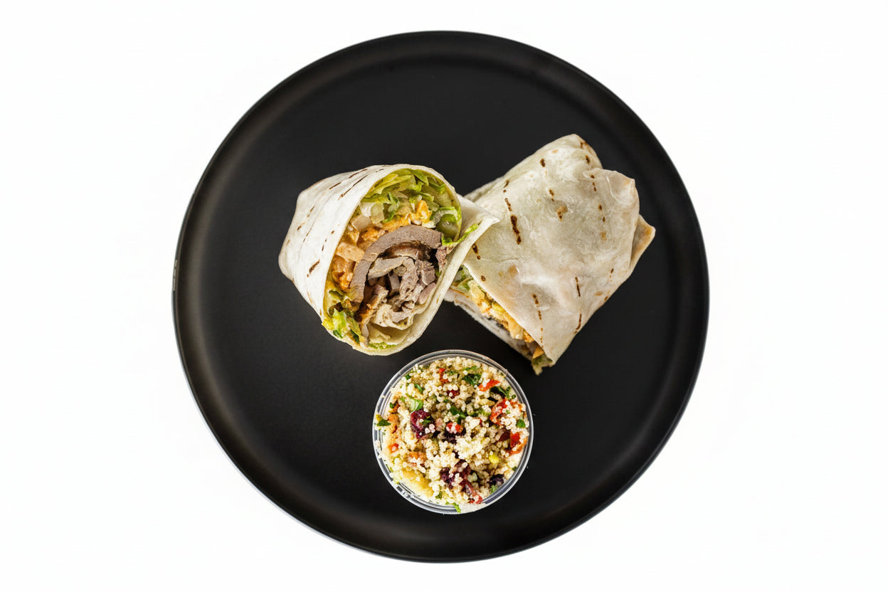 Grilled Chicken Wrap & Couscous Salad